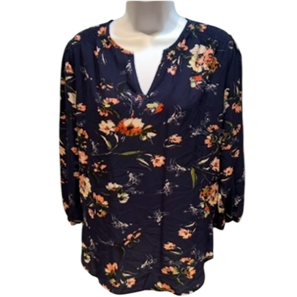 Stitch Fix x Fun2Fun Blue Floral Blouse Size XS NWOT